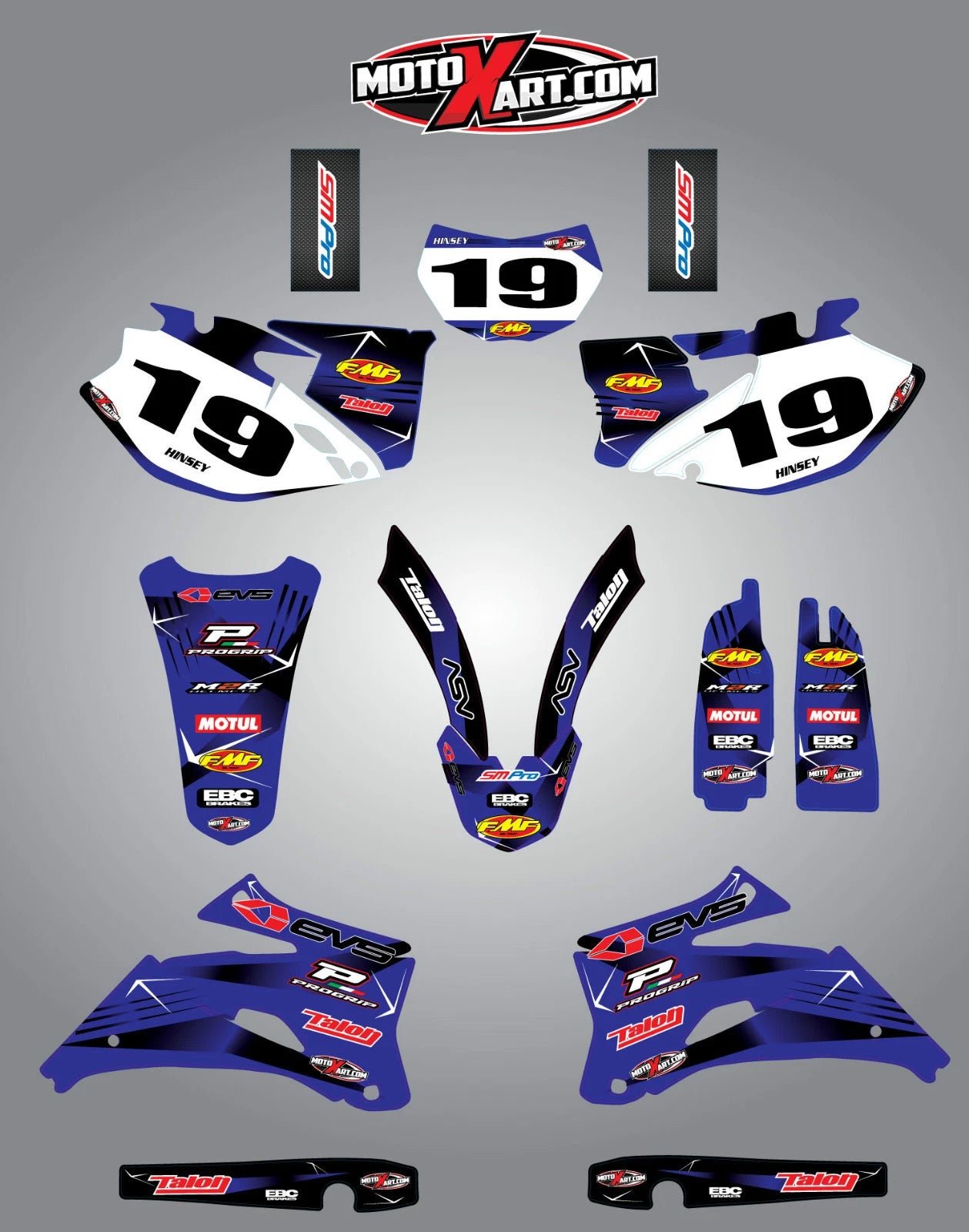 Custom Graphic Kit Decals for Yamaha WRF 250 (2007-2013)
