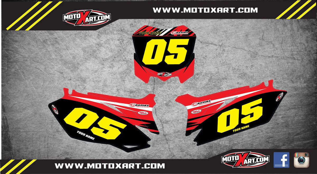 Custom Number Plates for Honda CRF 250 Stickers Decals Digger Style (2010-2013)