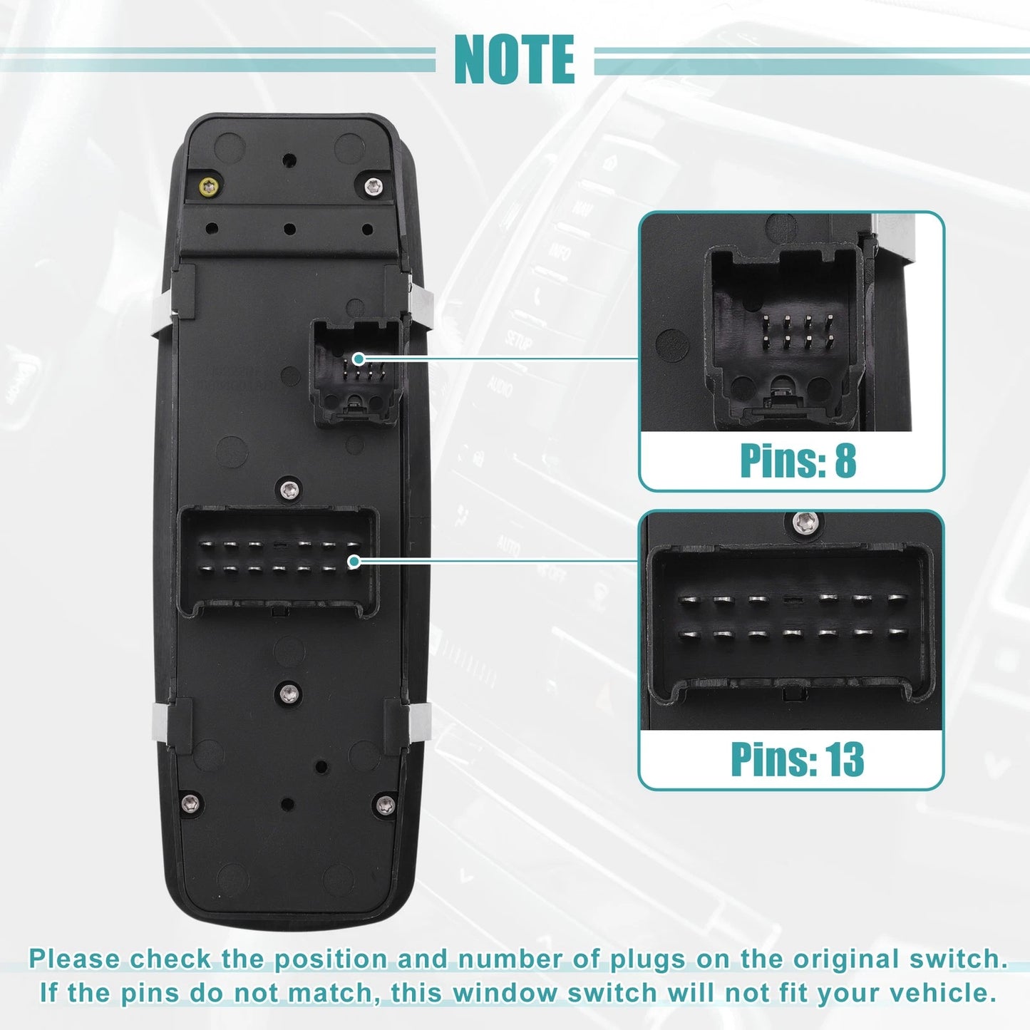 Front Left Driver Side Power Window Switch for Dodge Journey