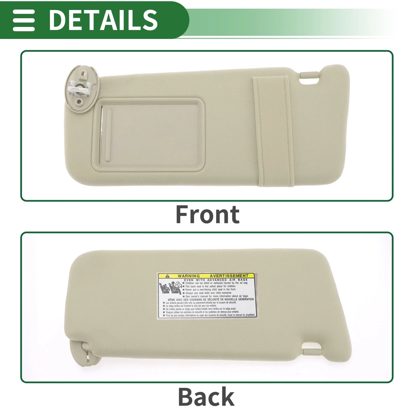 Car Sun Visor for Toyota Venza with Mirror (2009-2015)