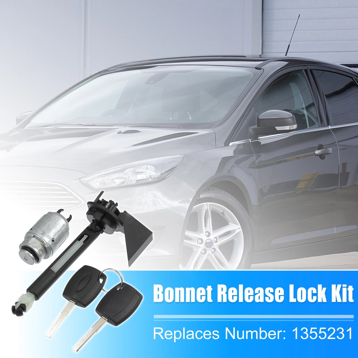 Bonnet Release Lock Kit with Latch & 2 Keys for Ford Focus (2004-2012)
