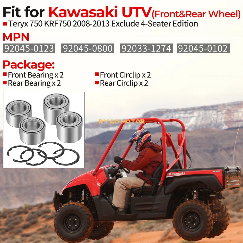 Front Rear 2x Wheel Bearing for Kawasaki Teryx 750 (2008–2013)