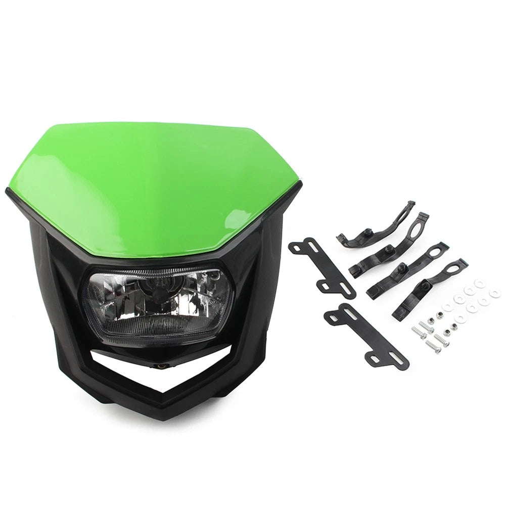 Universal Headlight Lamp for Supermoto & Dirt Bike - Green