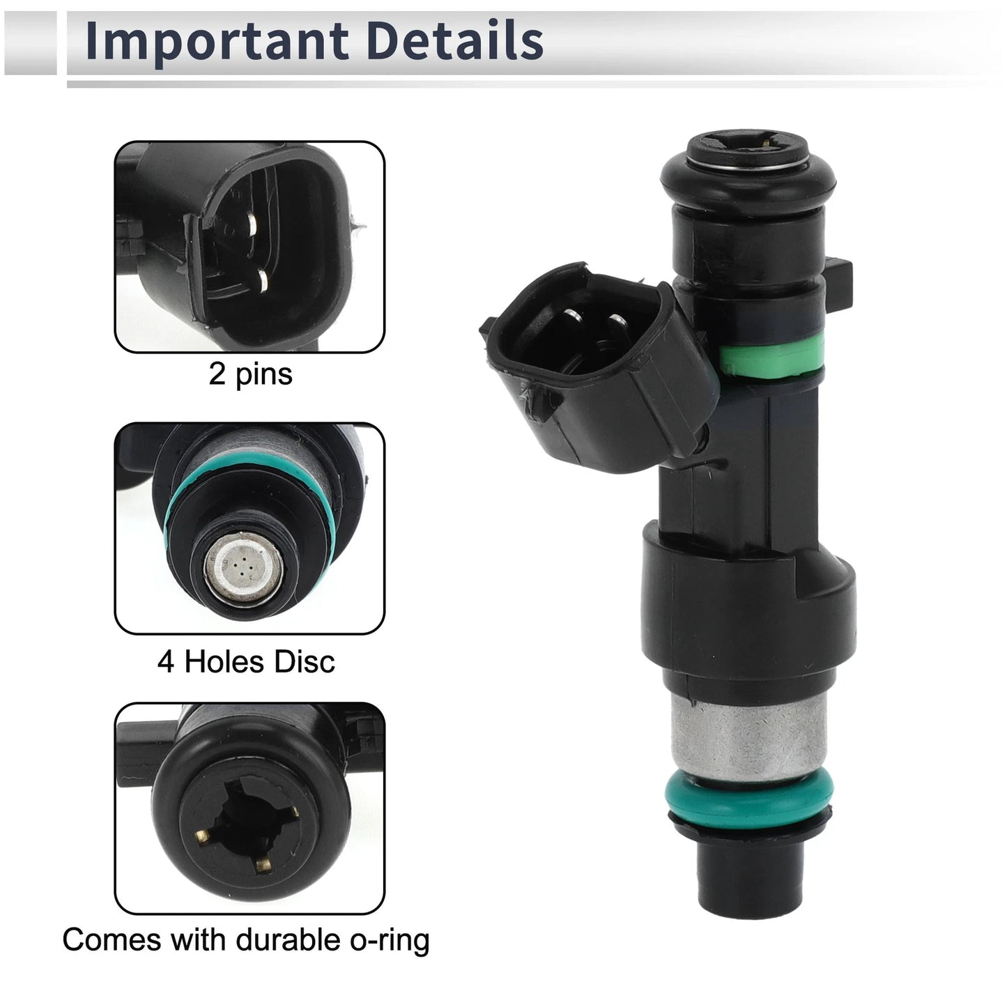 Fuel Injector No.FBY1070 for Nissan Sentra 1.8L (2000-2002) 1 Pc Black