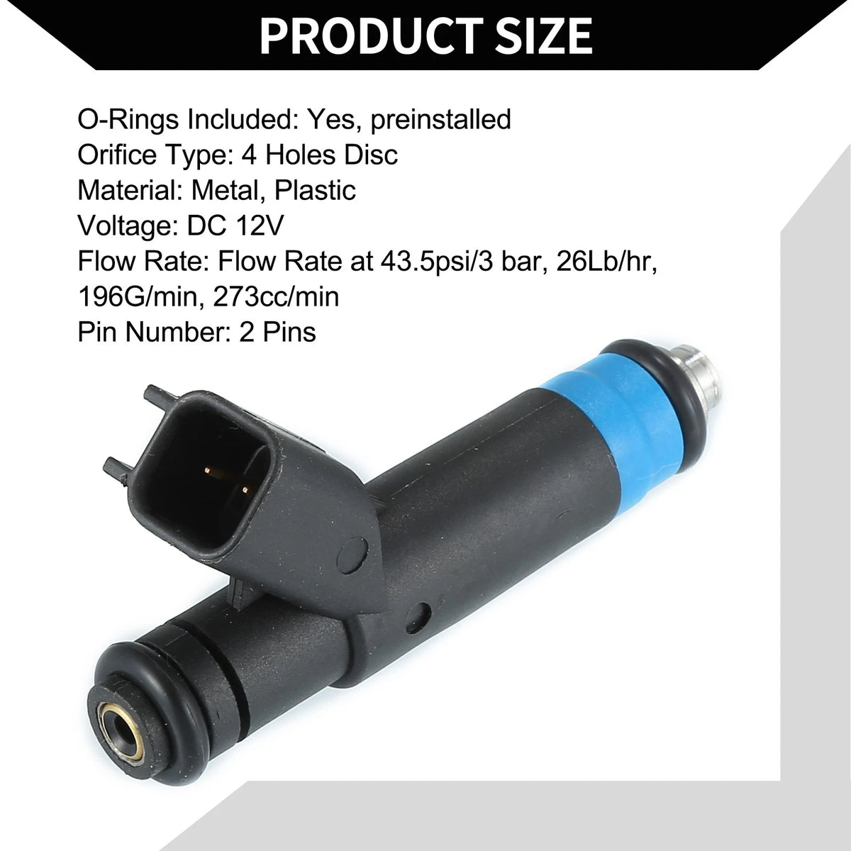 3.8L Black Fuel Injector for Dodge Grand Caravan (2001 - 2004)