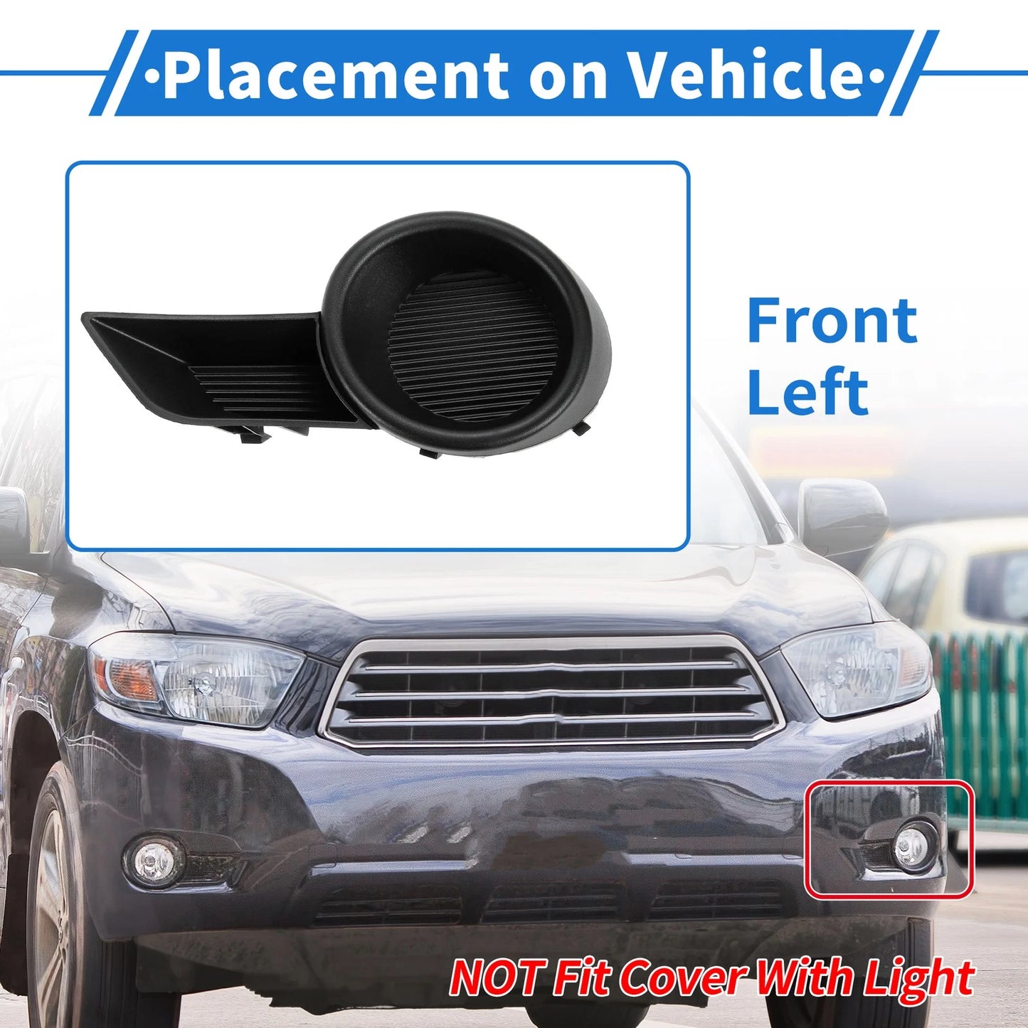 Front Bumper Fog Light Cover for Toyota Highlander
