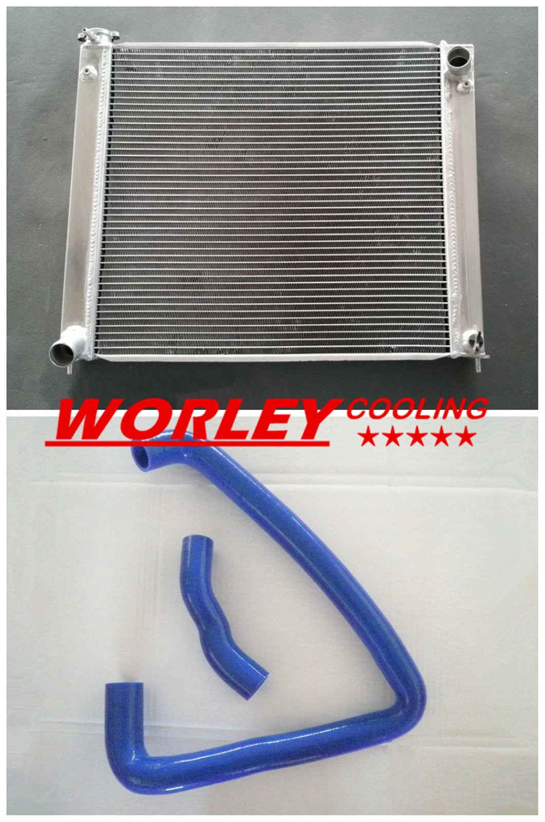 3 Row Aluminum Radiator & Blue Hoses for Nissan Fairlady 300ZX (1989-1996)