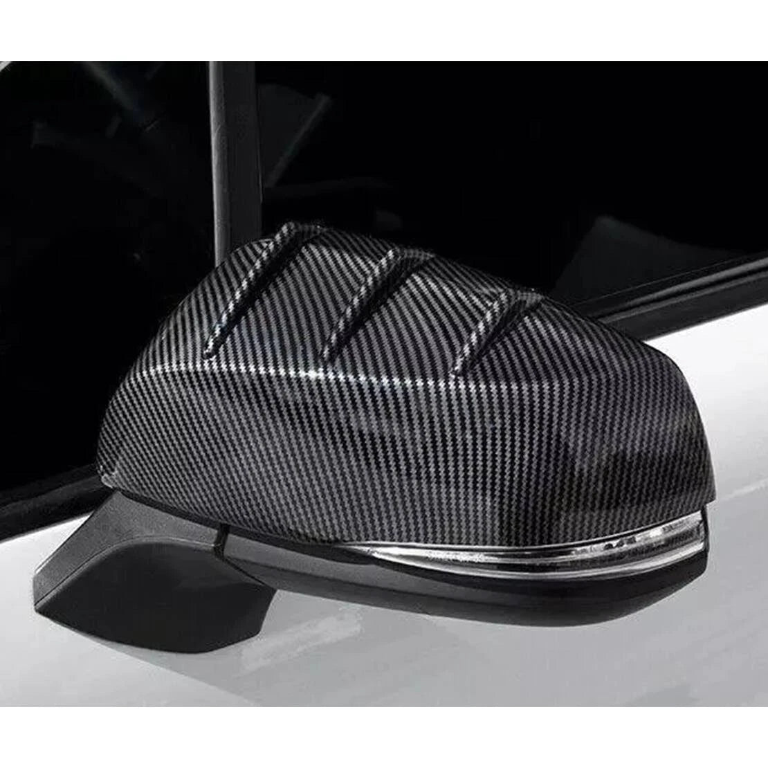 2 x ABS Carbon Fiber Side Rear View Mirror Covers for Toyota Sienna (2021-2022)