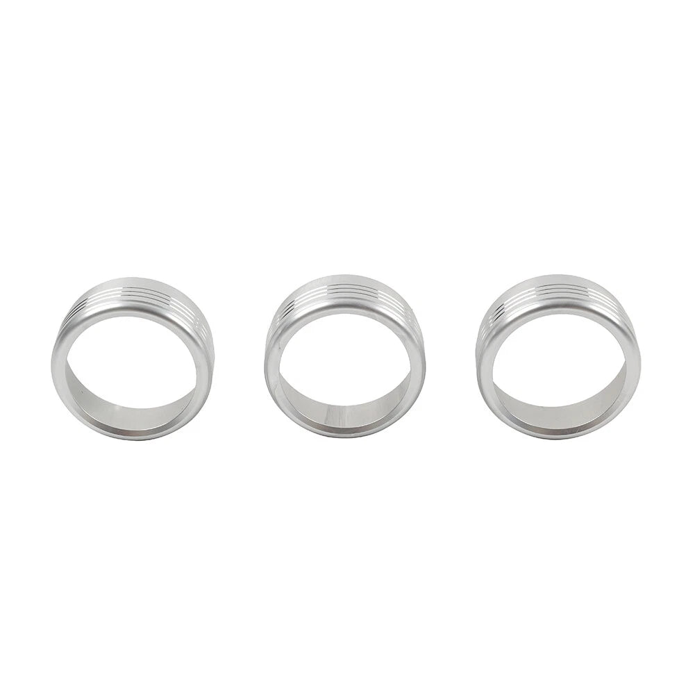 Silver AC Climate Control Knob Ring Covers for Subaru Forester XV Crosstrek WRX (2014-2021)