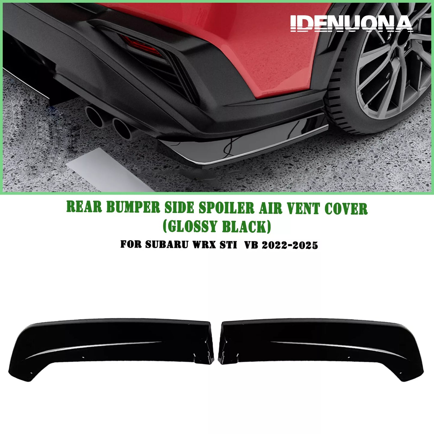 Gloss Black Rear Bumper Spoiler Cover for Subaru WRX STI (2022-2025)
