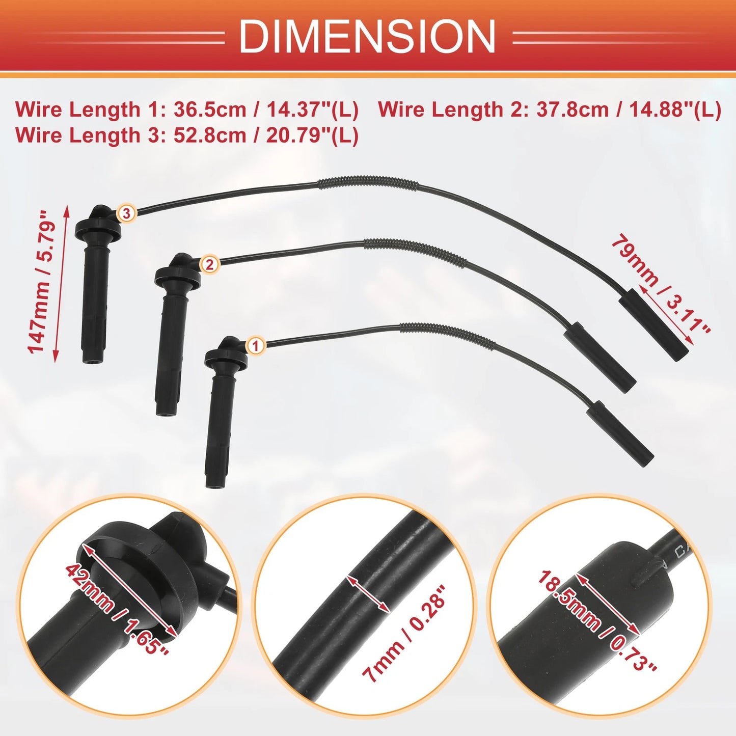 4 Pcs Spark Plug Wire Ignition Coil Cable for Subaru Baja, Forester (2003-2008)