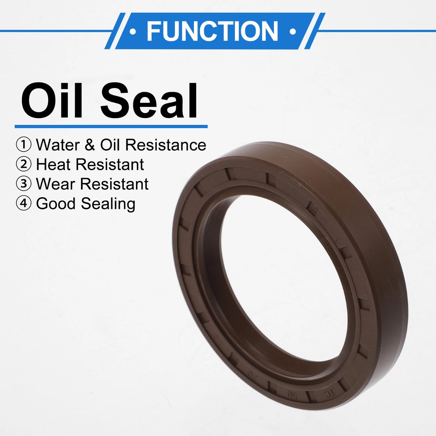 Oil Seal Rotary Shaft Seal FKM Rubber 50x70x12mm Brown 2 x for Make Model