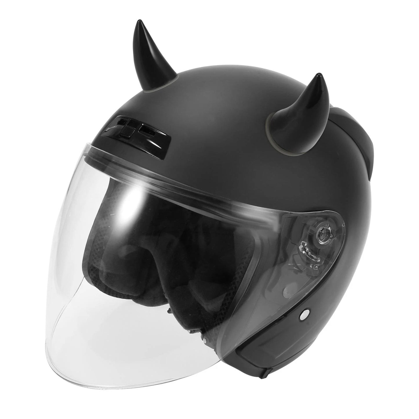 2 x Car Motorcycle Helmet Bull Horn Bumper Decoration Suction Cup Black