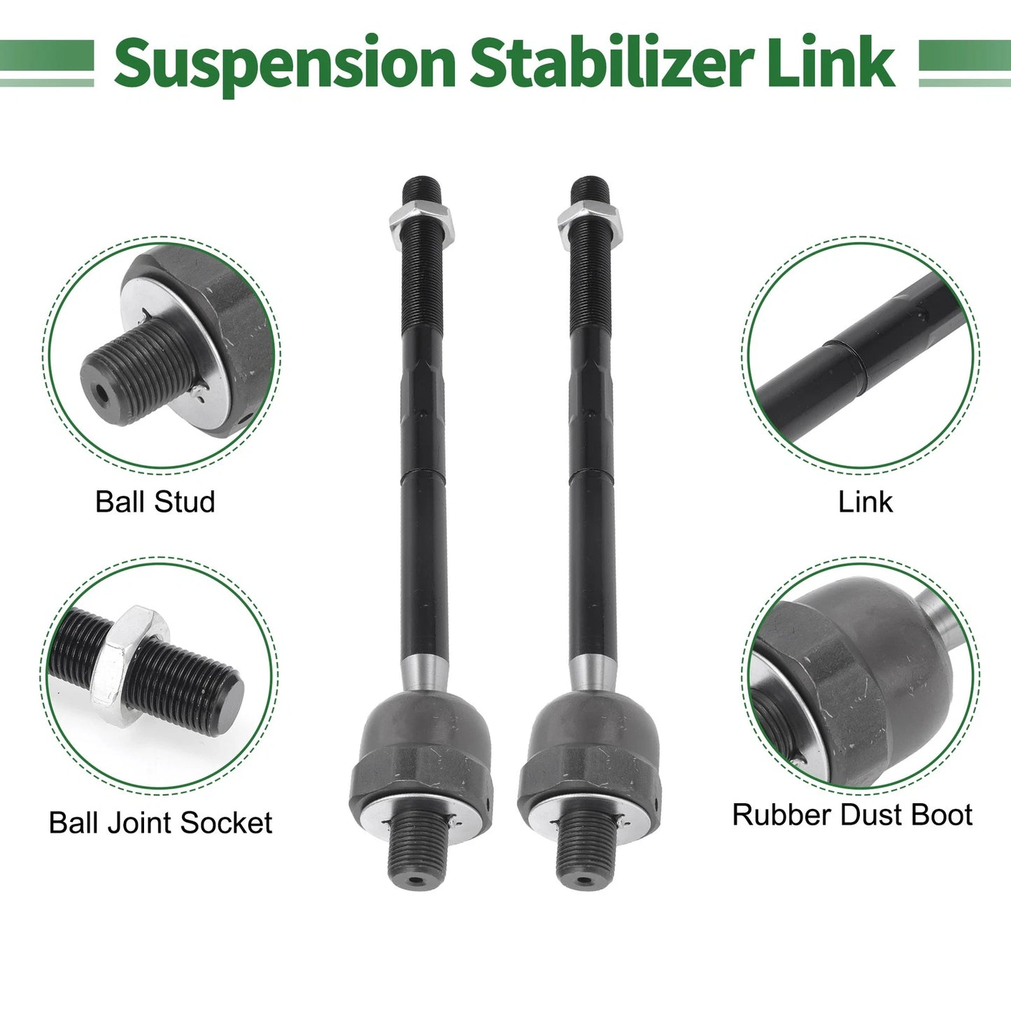 10 Pcs Front Suspension Kit Tie Rod Ends for Ford F-150 (2004-2023)