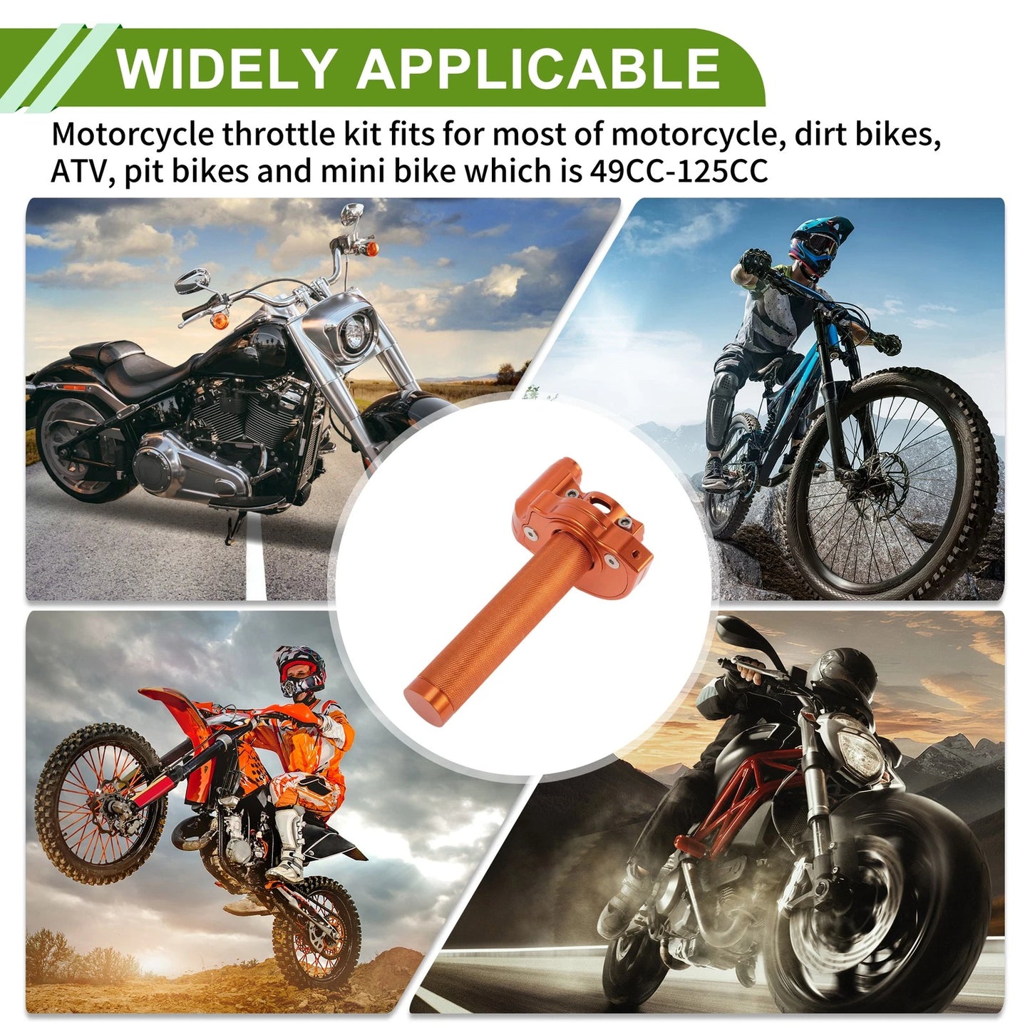 Handlebar 22mm CNC Aluminum Orange for Motorcycle