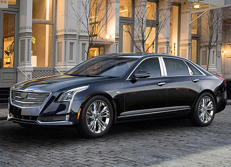 Chrome Steel Door Window BC Pillar Posts Cover for Cadillac CT6 (2016–2020)