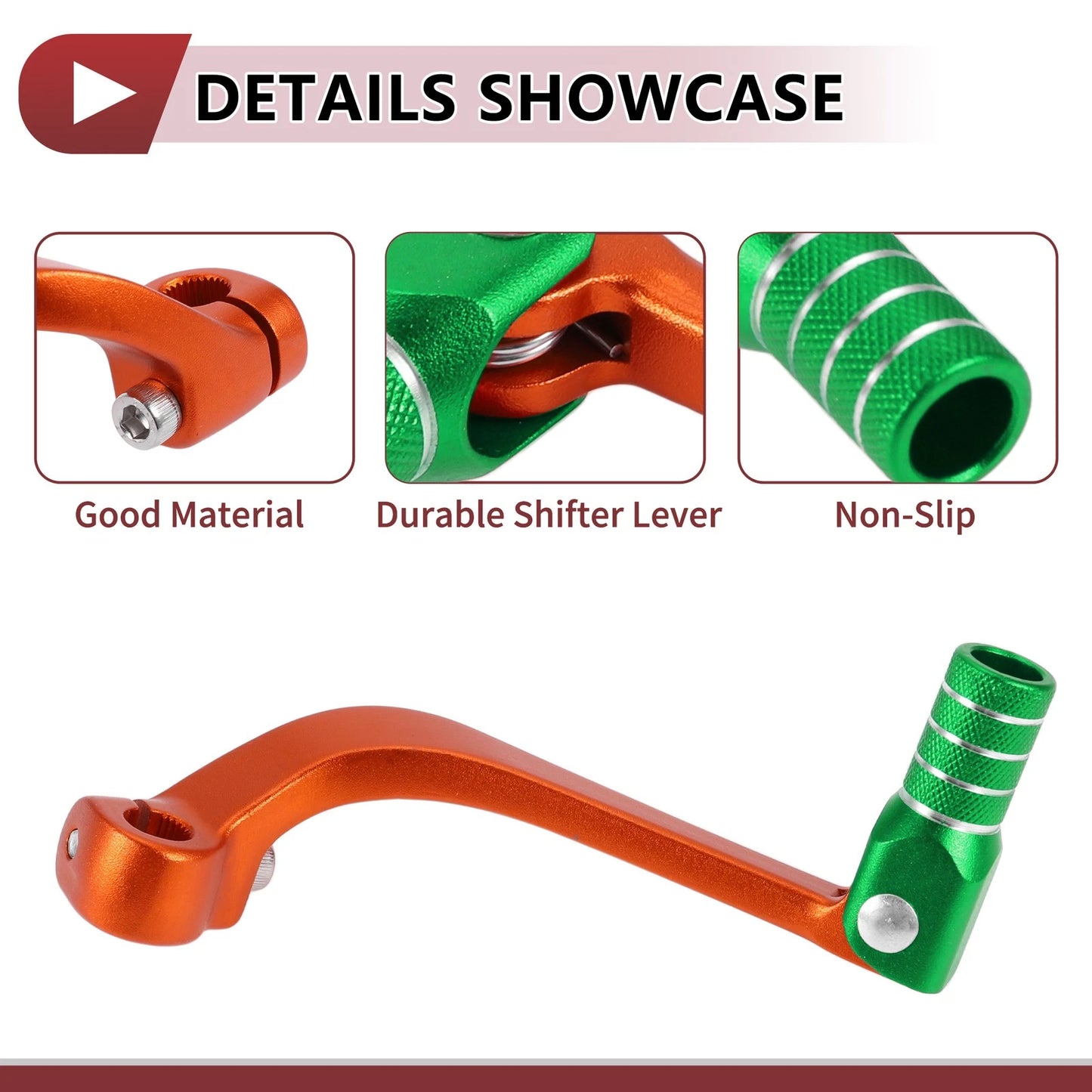 Folding Gear Shifter Lever Orange Green for Honda CRF110F (2013–2018)
