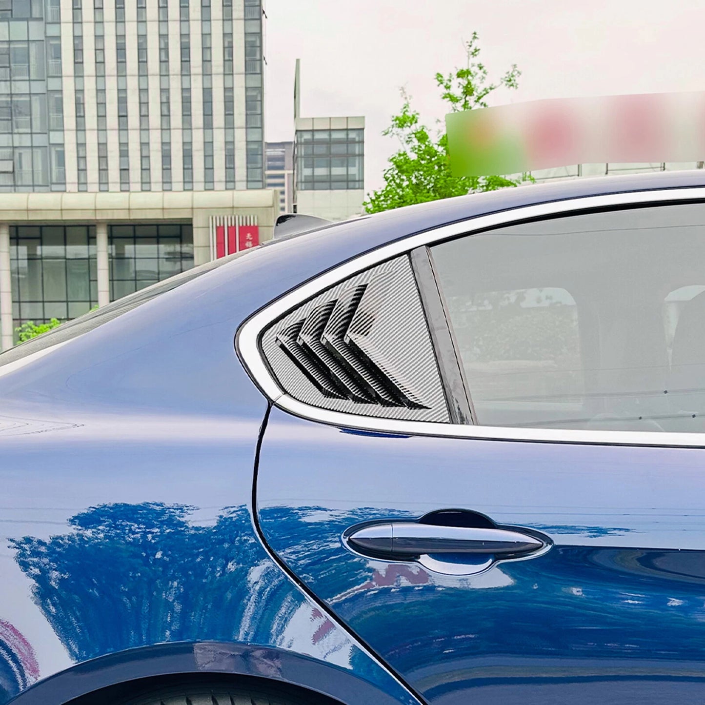 2 x Carbon Look Rear Side Window Louvers for Alfa Romeo Giulia (2015-2024)