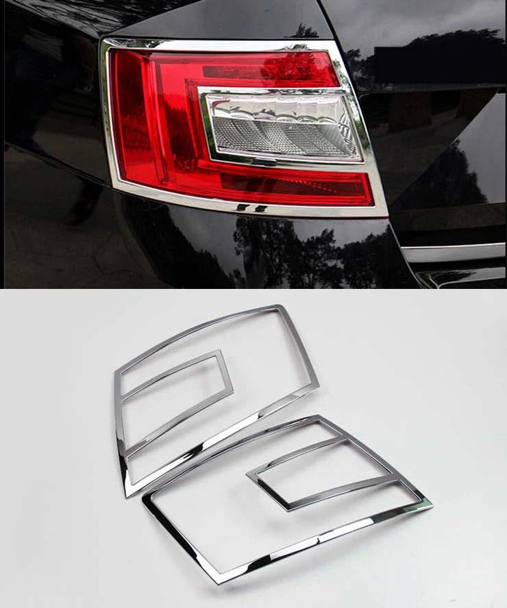 Chrome Tail Rear Light Lamp Cover Trim for Skoda Octavia Sedan (2013-2016)