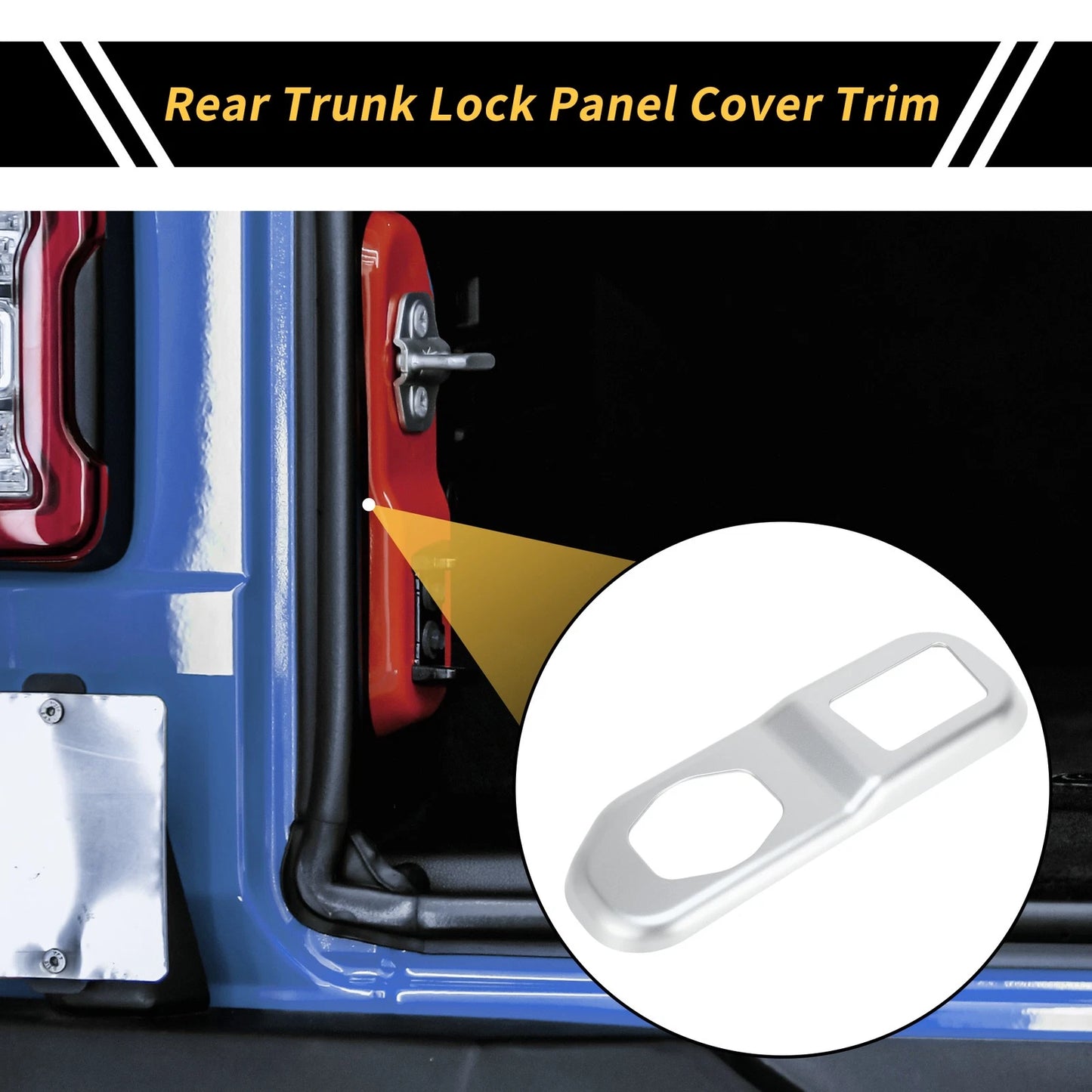 Rear Trunk Lock Panel Cover for Jeep Wrangler JL JLU (2018-2024) Silver Tone