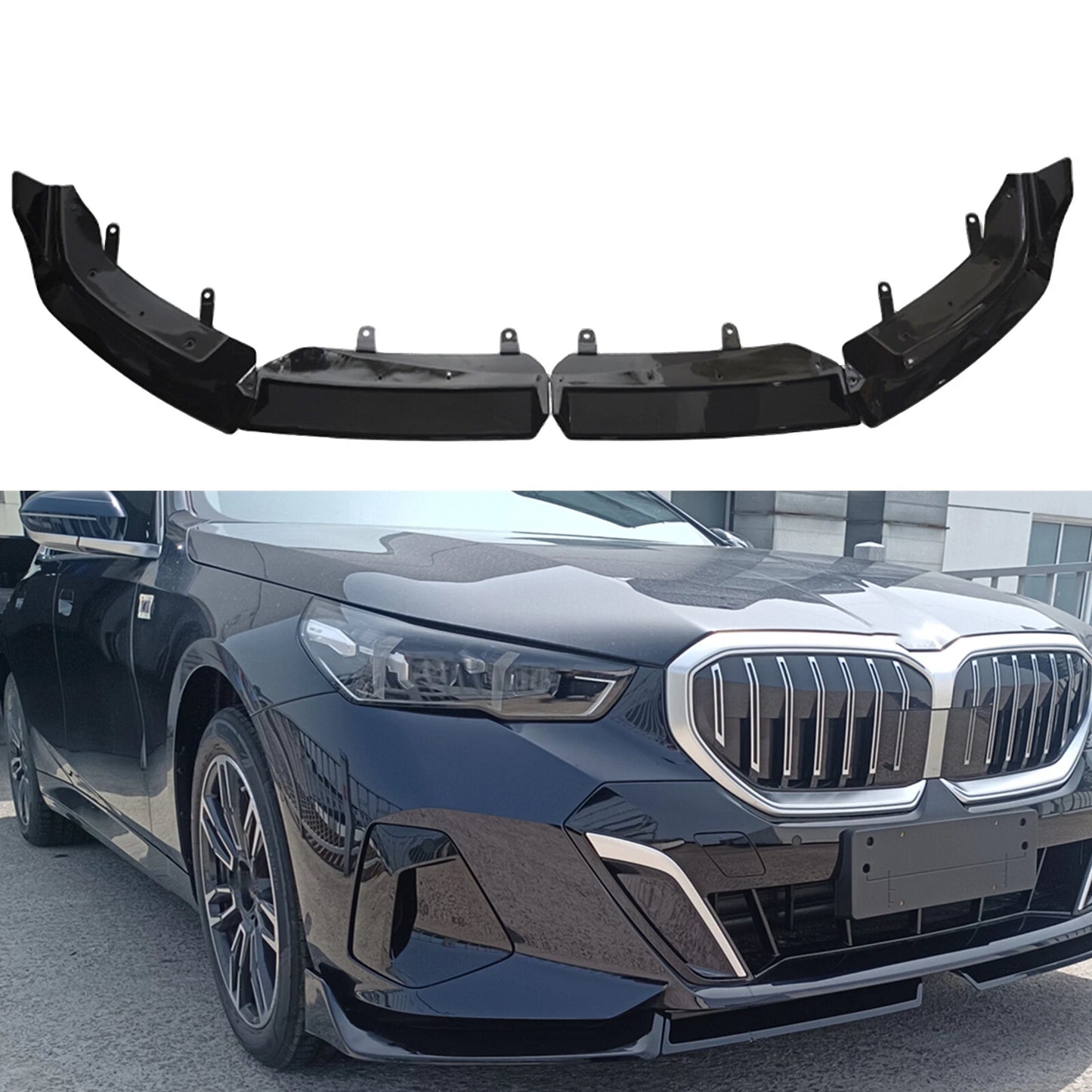 Bumper Spoiler Lip for BMW 5 Series I5 G60 (2024 - ) Gloss Black