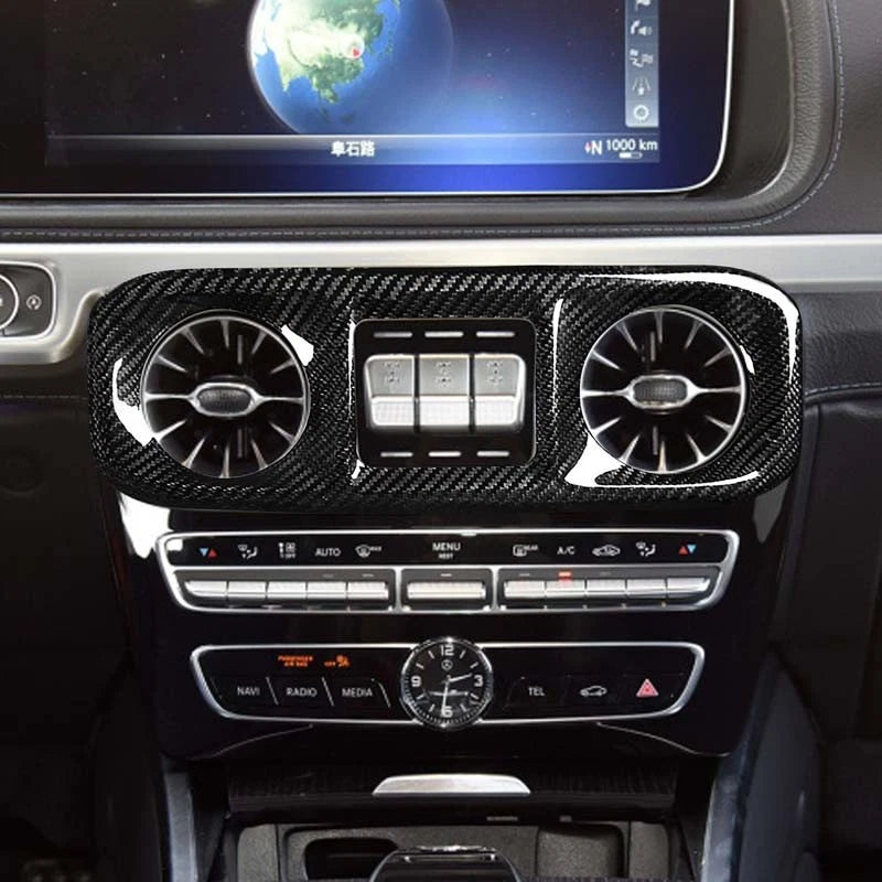 100% Carbon Fiber Console AC Vent Cover Trim For G63 AMG G500 W464 2019-2022