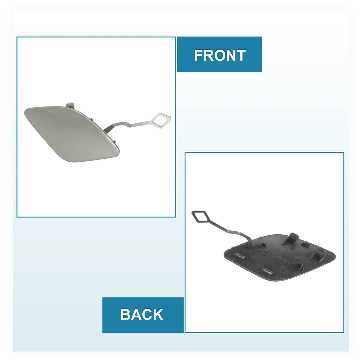Front Bumper Tow Hook Cover for Mercedes-Benz (2019-2023) Deep Silver Tone