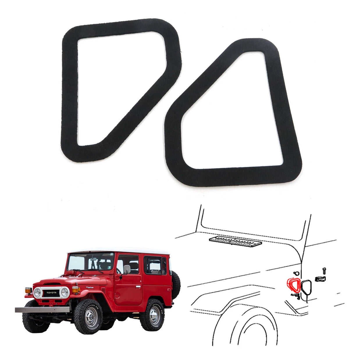 Cowl Side Ventilator Cover for Toyota Land Cruiser BJ40 FJ43 HJ47 1969-1986