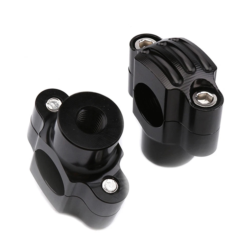 22MM Handlebar Risers Fat Bar Mount Clamp Black for Universal Motorcycle