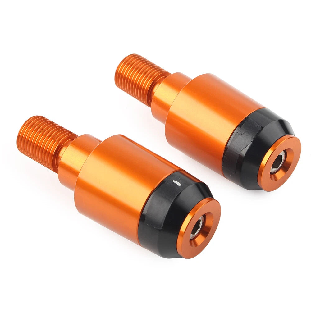 Orange CNC Handlebar Grips & Plug Ends for Yamaha XSR900 (2016-2023)