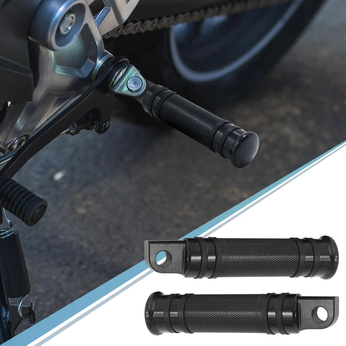 Pair 10mm CNC Aluminum Rearsets Footrest Footpeg for Harley