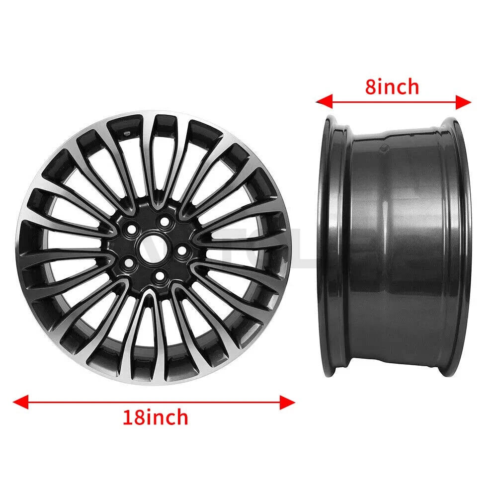 18x8 Rim Black & Machined Wheel for Ford Fusion (2017–2018)