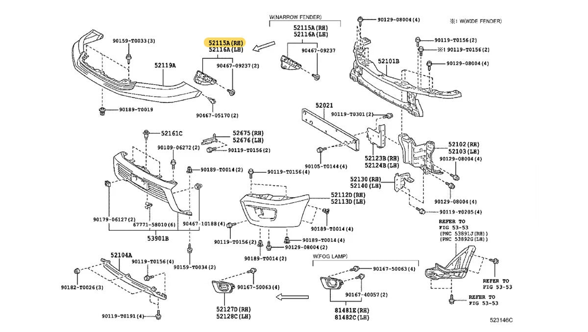 Bumper Support Bracket for Toyota Hilux Revo 2WD (2015-2019)