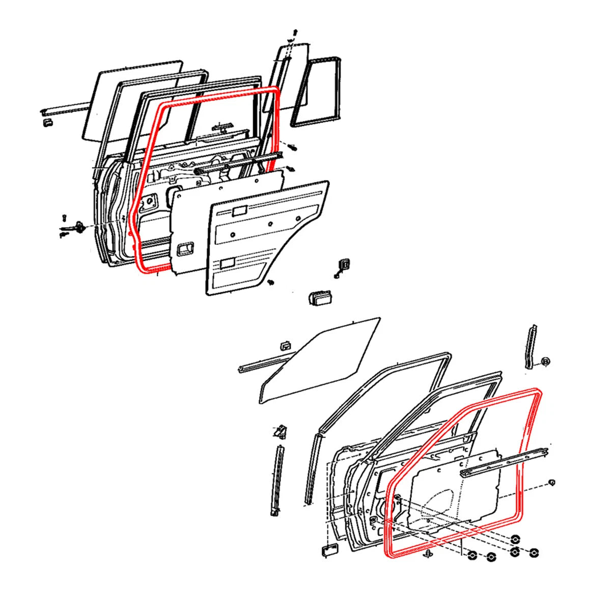 Front & Rear Door Weatherstrip for Toyota Land Cruiser J60 BJ61 FJ62G HJ61 1980-1987