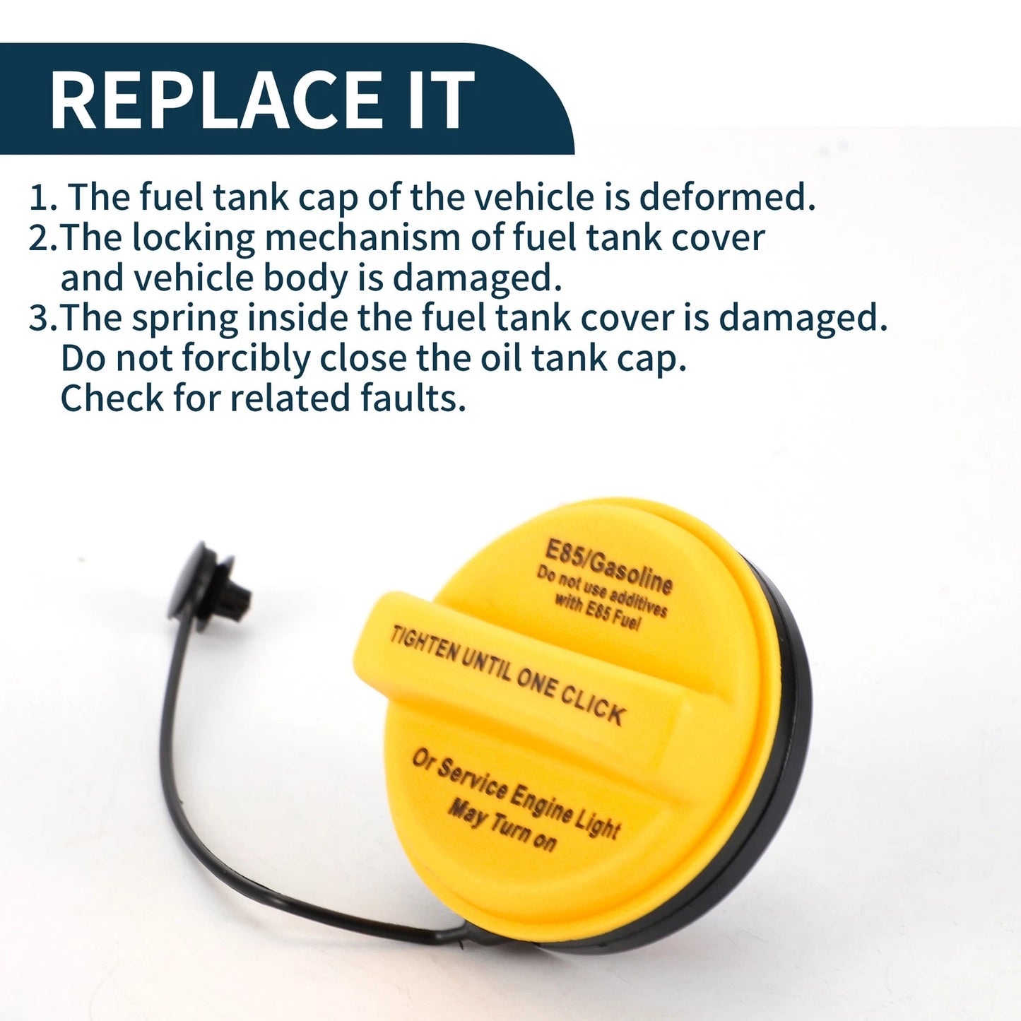 Fuel Filler Cap for Chevrolet Suburban Tahoe - Black White Yellow