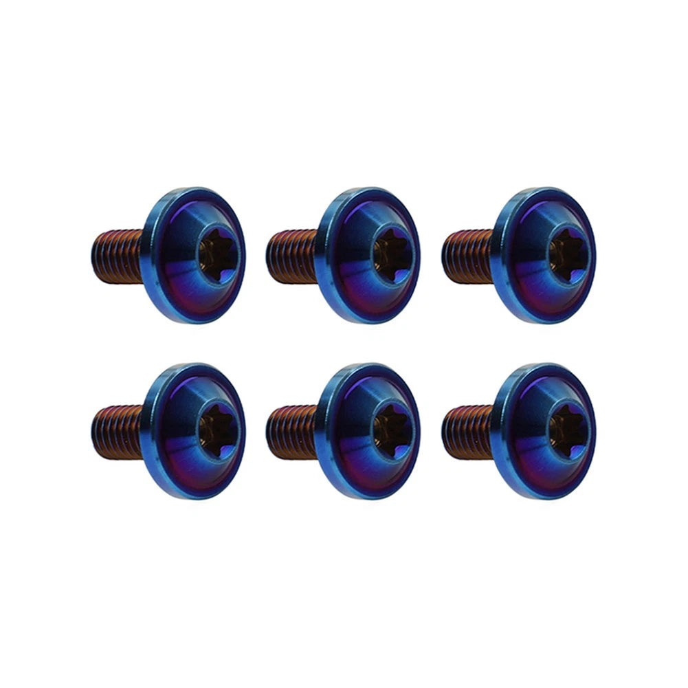 6 x M6x25mm Titanium Alloy Torx Head Bolts for Bike Motor - Blue