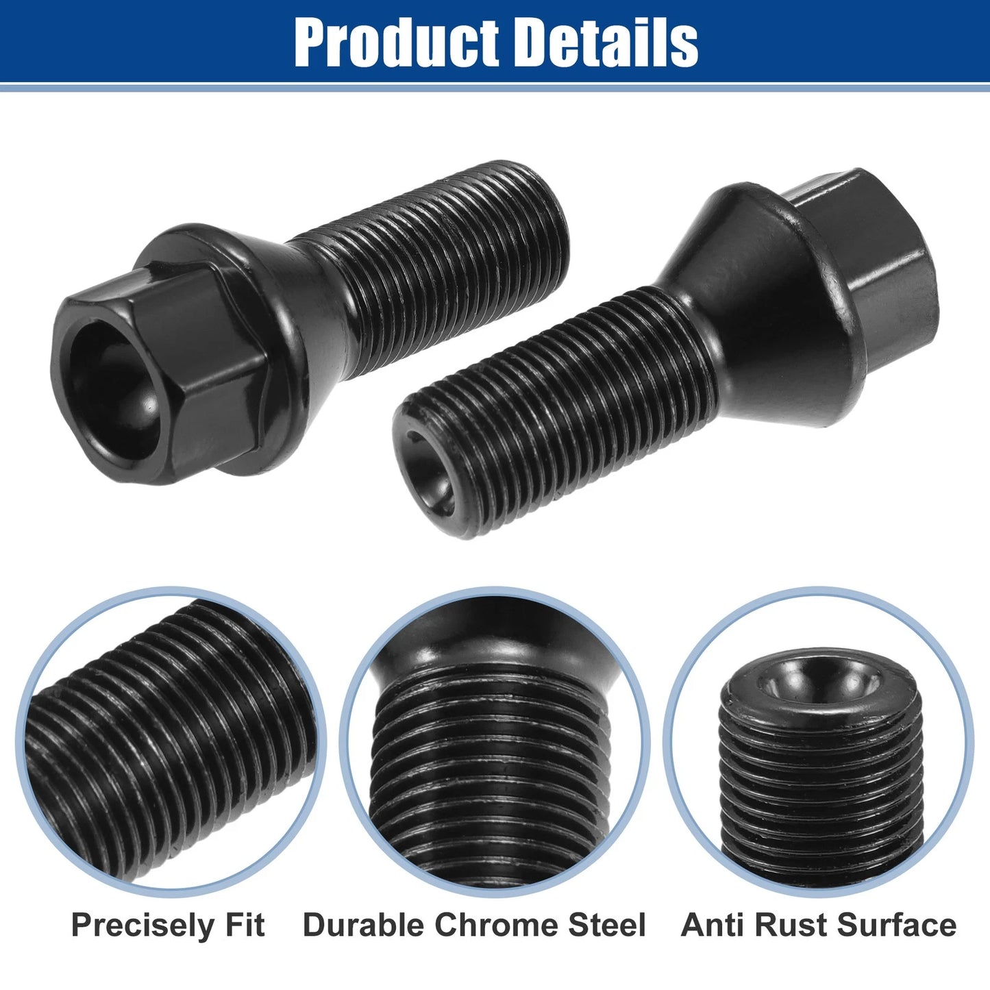 20 x M14x1.25 Wheel Lug Bolt Nuts for BMW E46, E90 (2000-2012)