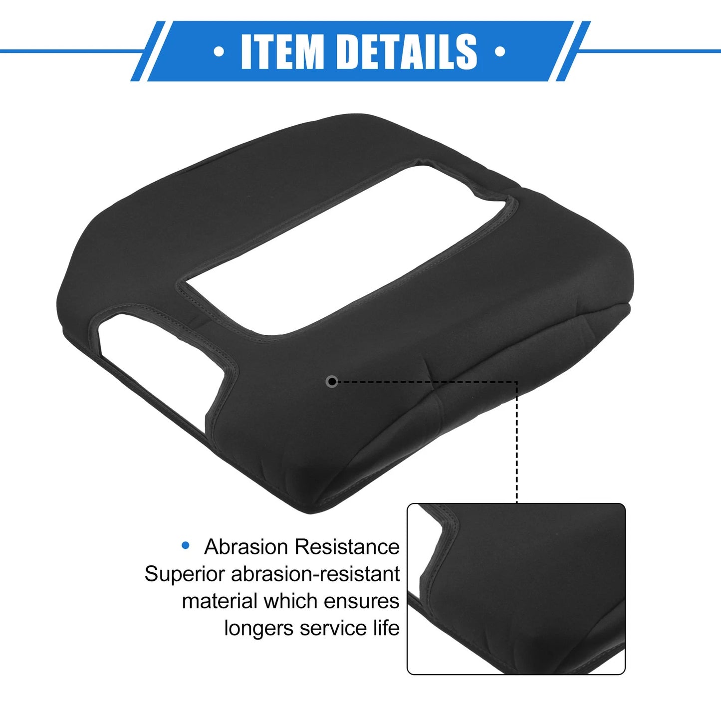 Armrest Protector Cover Pad Replacement for GMC Sierra (2014 - 2017) Black