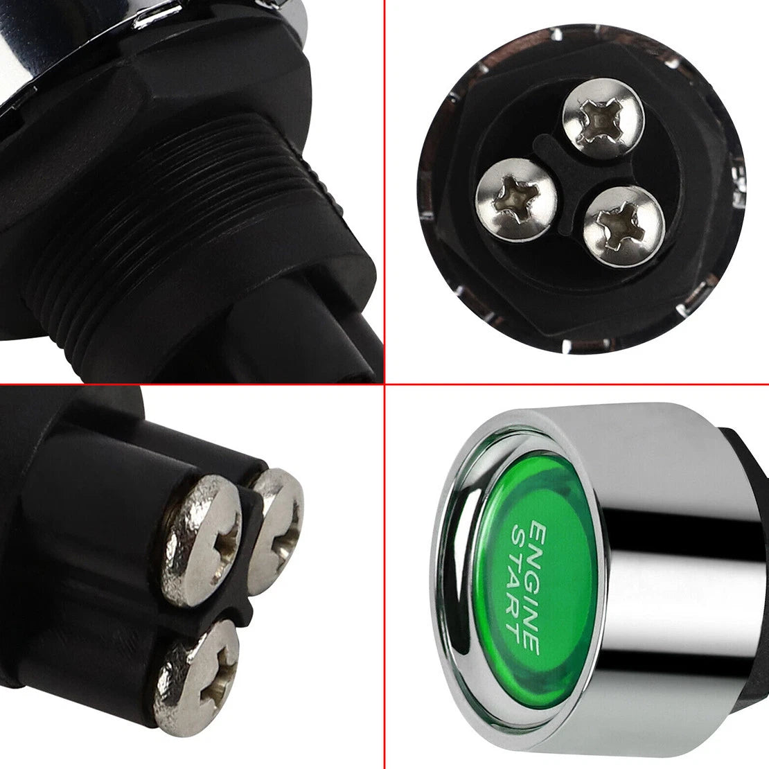 Green Car Engine Start Stop Push Button Ignition Switch 12V/24V Universal