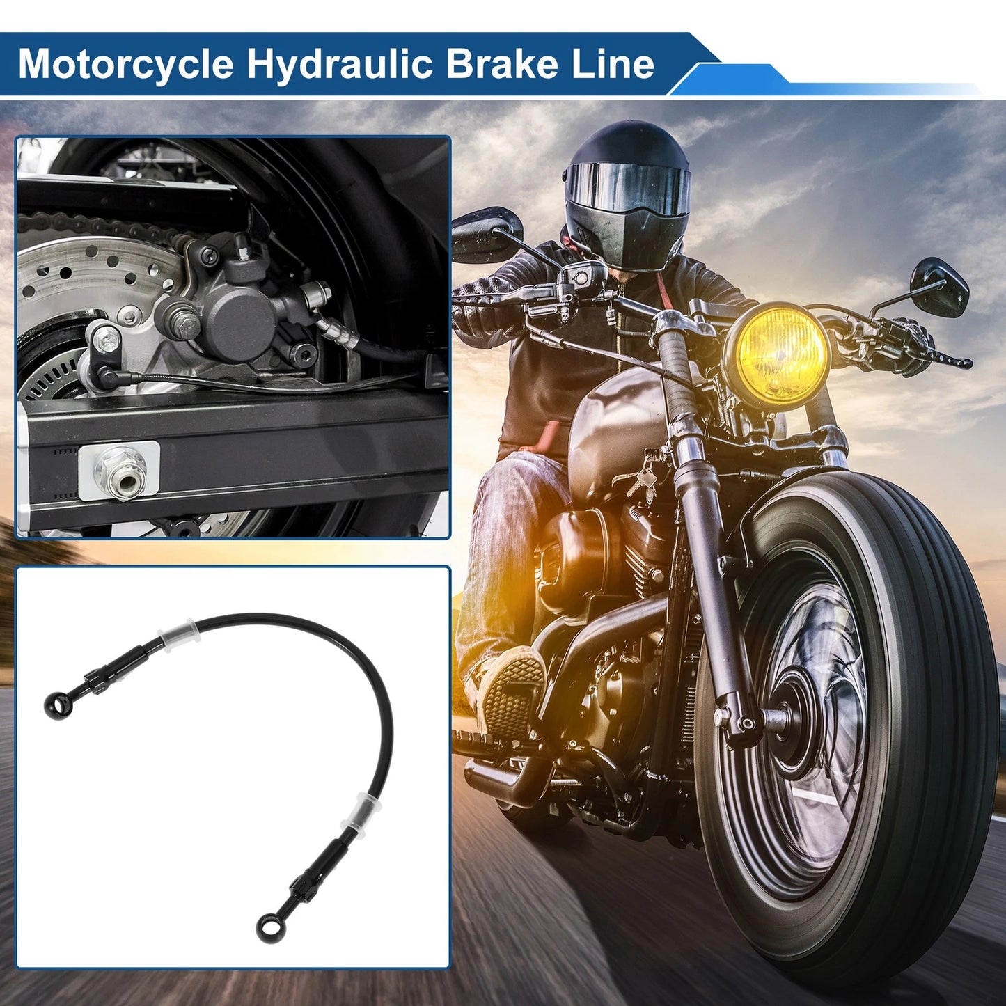 40cm / Brake Clutch Oil Hose Line Nylon Stainless Steel Wire Braid PU for Motorcycle