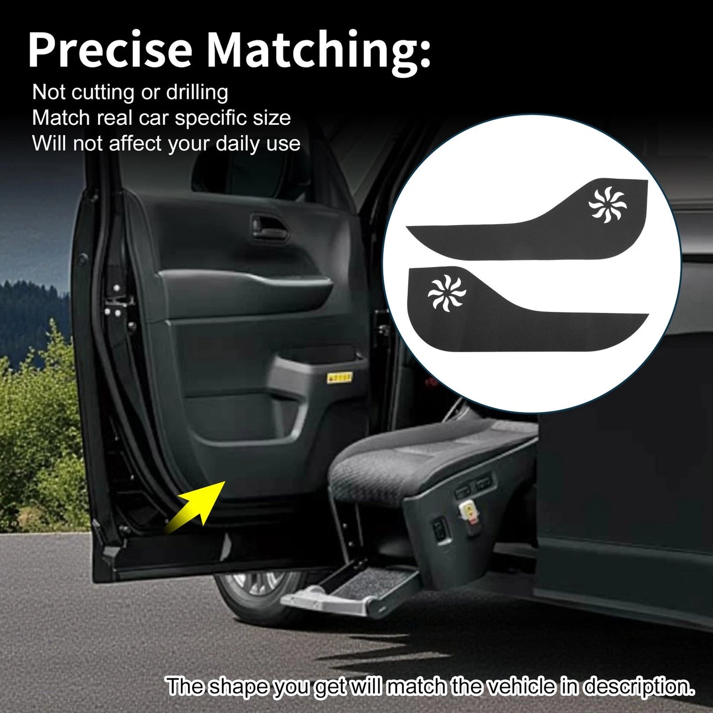 Leather Car Door Anti Kick Pad Sticker for TOYOTA Voxy 80 Series