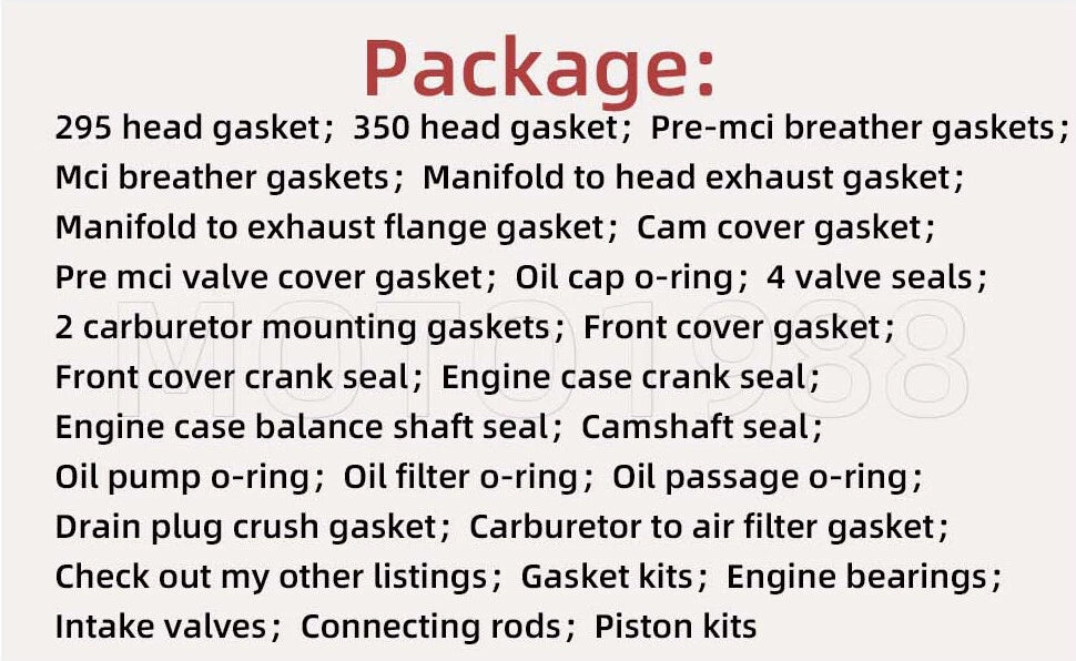 Gasket & Seal Kit for EZGO Gas Golf Cart (1991–2008)