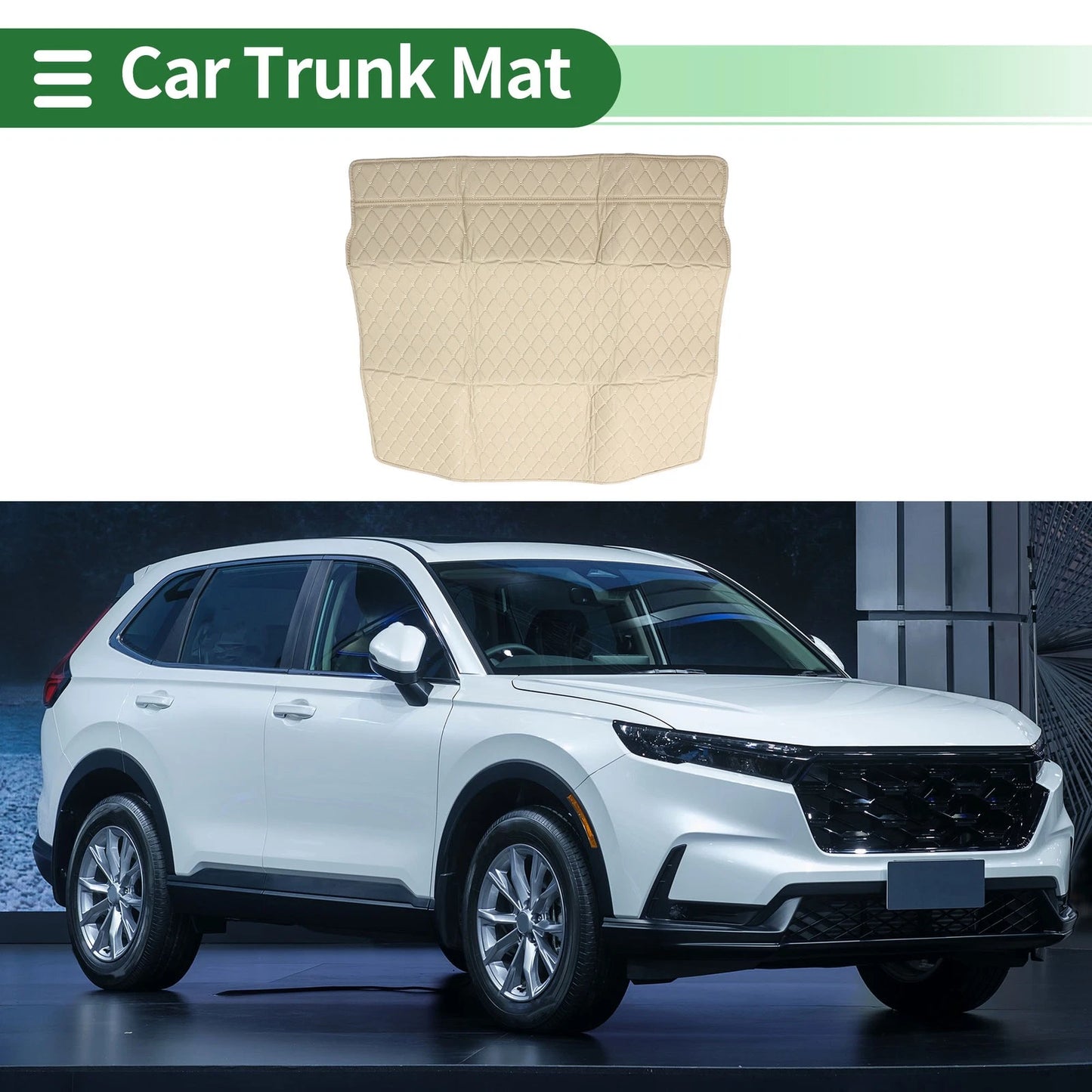 Cargo Liner Trunk Mat for Honda CR-V 2023-2024 3D Diamond Pattern Beige XPE