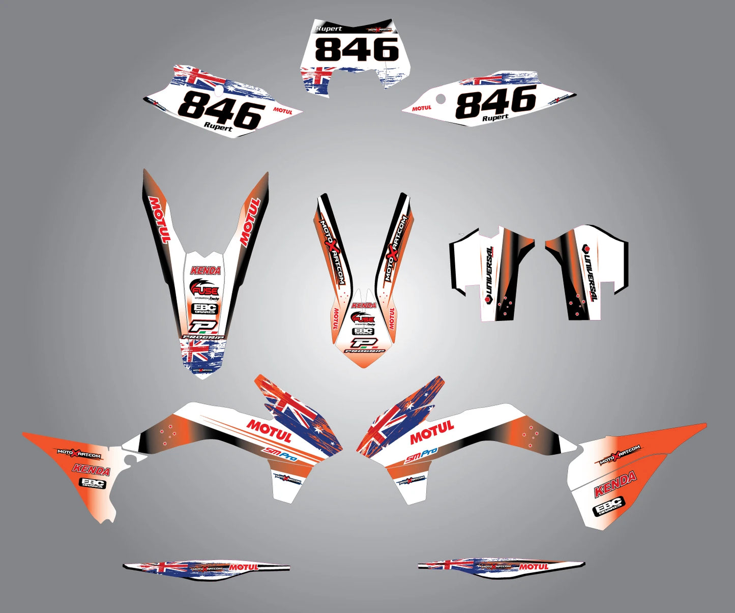 AUSSIE PRIDE Custom Graphic Kit for KTM EXC (2012-2013) Stickers Decals