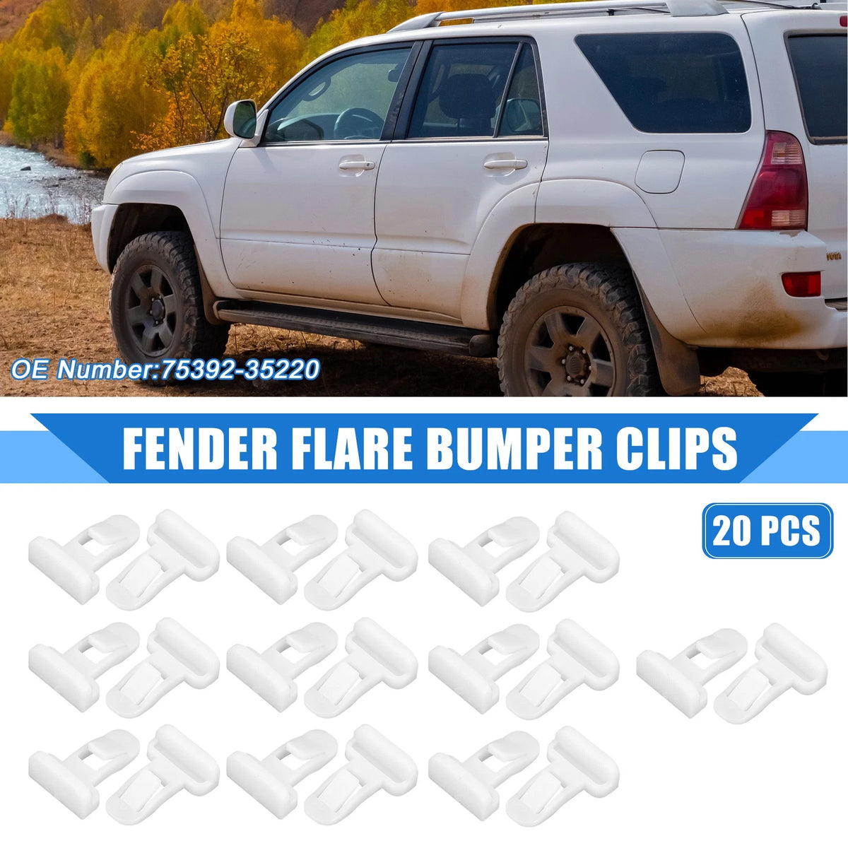 20 x Car Front Rear Fender Bumper Spoiler Clips for Toyota 4Runner (2013-2021)