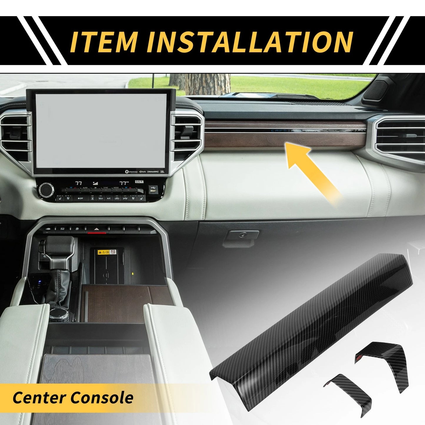 Carbon Fiber Instrument Strip Cover for Toyota Tundra (2022-2024)