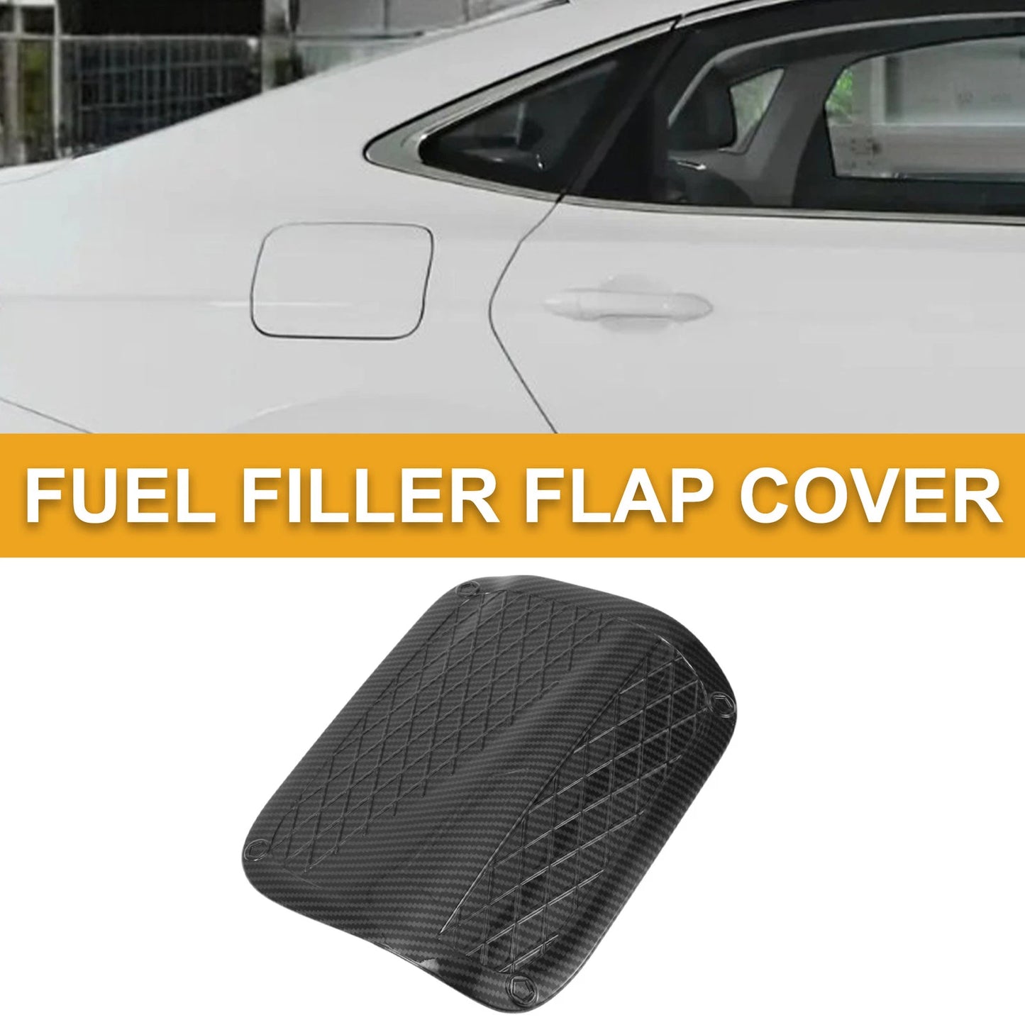 Fuel Tank Door Cap for Toyota Camry 2018-2023 Carbon Fiber Black