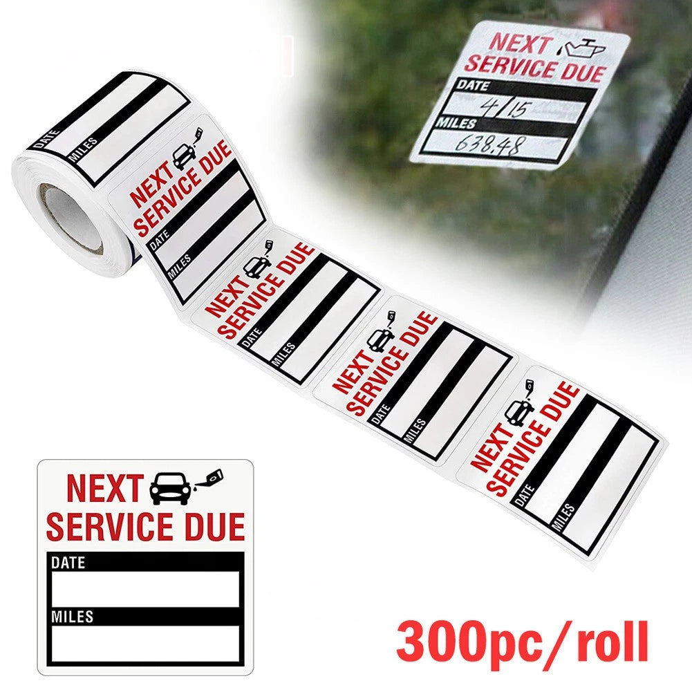 Oil Change Sticker Car Sticker 300pcs/roll Oil Change Service Stickers
