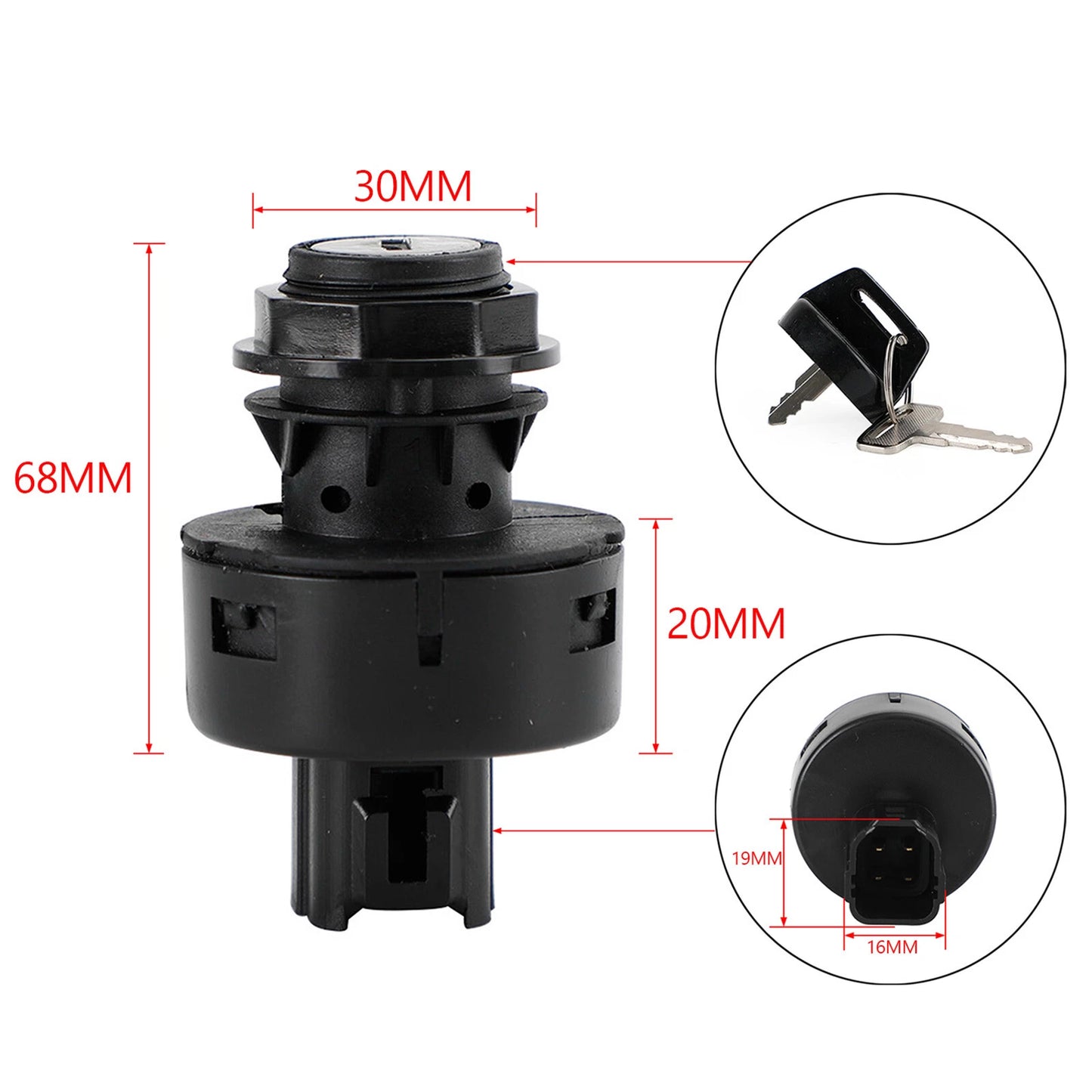 Ignition Lock Key for Yamaha Rhino YXR 450/660/700, Viking VI 700, YXZ1000R (2004-2023)