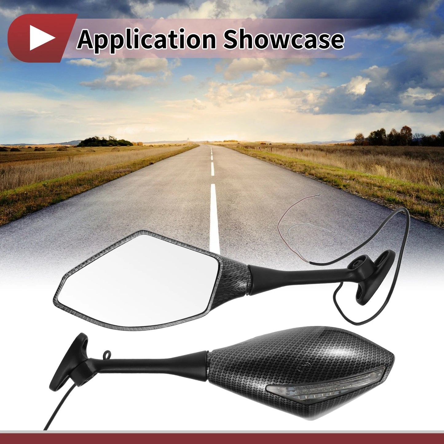 1 Set Motorcycle Rear View Mirrors Aluminum for Honda CBR600RR (2003–2014)